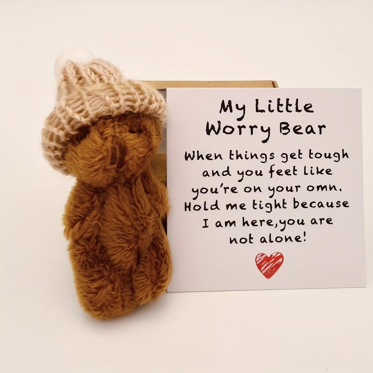 Handmade Little Pocket Bear Set,Anxiety Relief Plush Bear Hug,Halloween Thanksgiving Christmas New Year Birthday Gifts for Women Men Dad Mom Girl Boy Daughter Son Stuffed Animal Interactive Realistic Bunny-MM