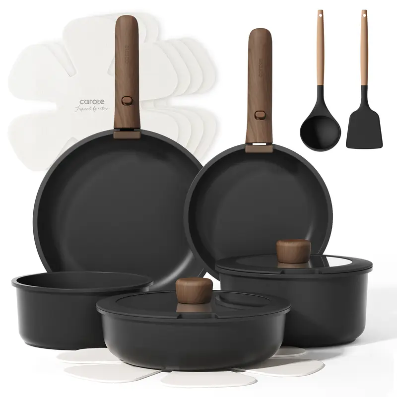 52 Reg $119 CAROTE 19PCS Ceramic Cookware Sets, Pots and Pans Set Ad 52 Reg $119 CAROTE 19PCS Ceramic Cookware Sets, Pots and Pans Set Ad