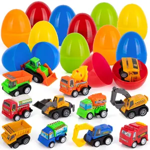 Toys for Kids 12Pcs  Easter Eggs Packed with Pull Back Monster Cars and Trucks for Easter Egg Hunt