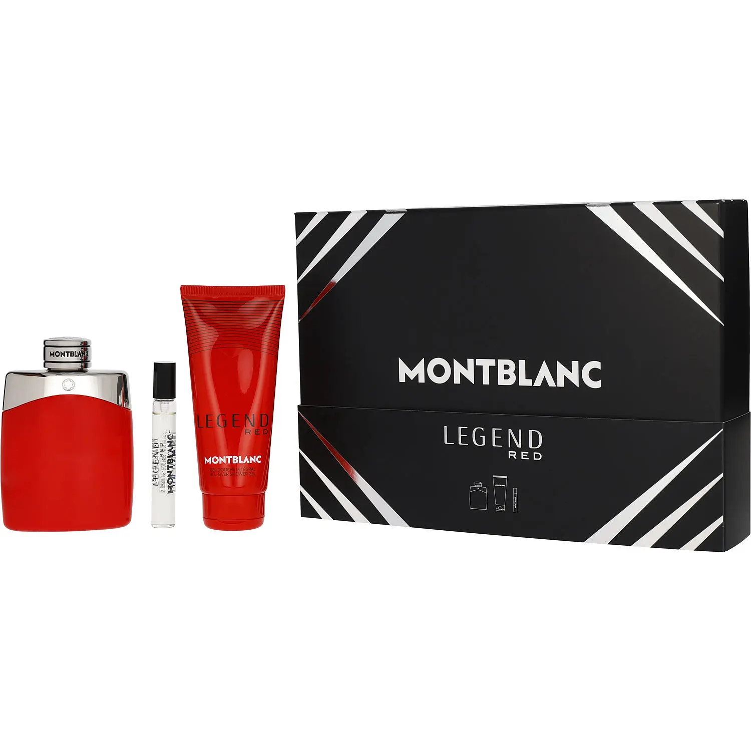 Mont Blanc Legend Red Set-Eau De Parfum Spray 3.3 Oz & Shower Gel 3.3 Oz & Eau De Parfum Spray 0.25 Oz For Men