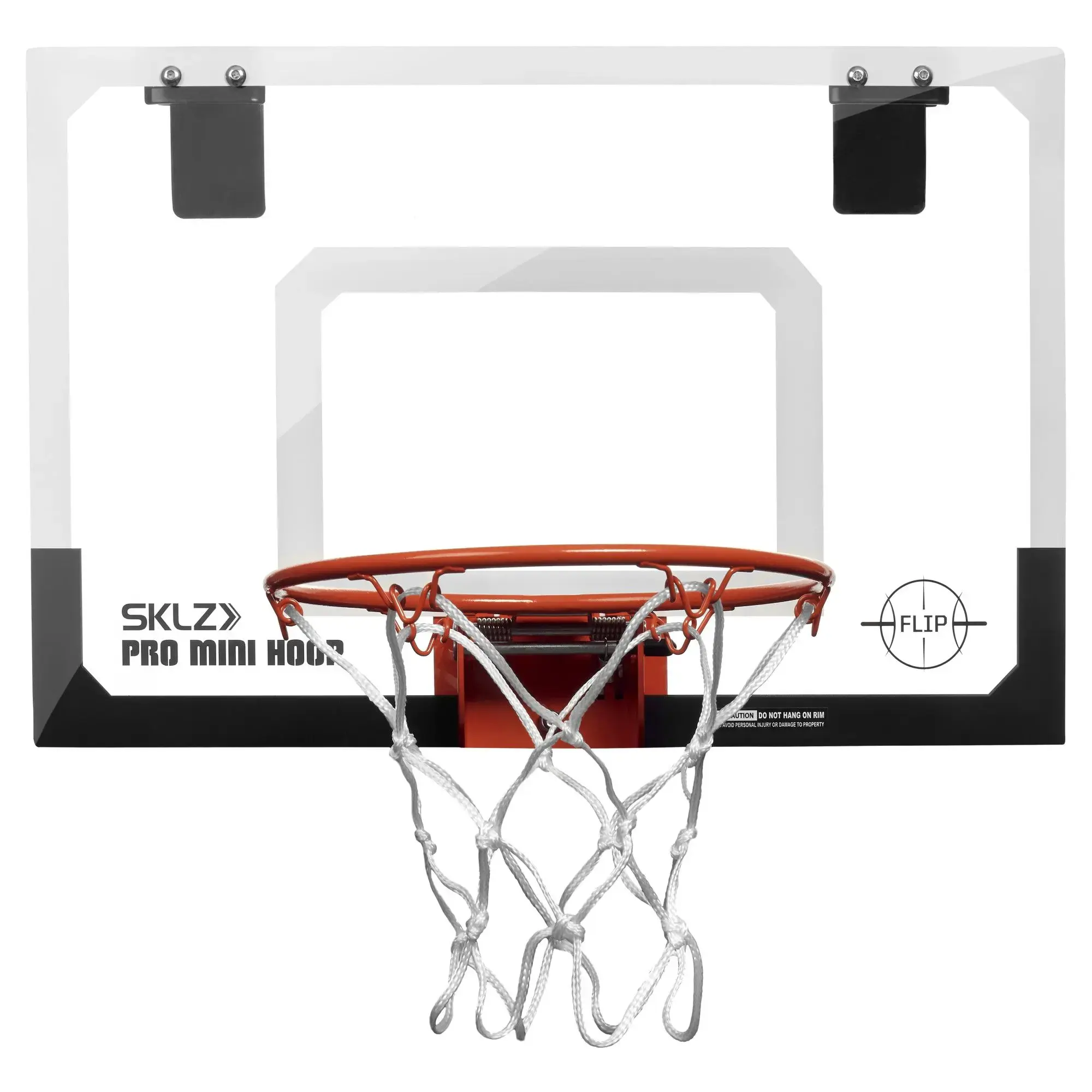 SKLZ Pro Mini Flip Over-The-Door Basketball Hoop with Shatterproof Polycarbonate Backboard and Flip-Up Rim for Dorm or Office, Backboards, Foam Padded Mounts, Indoor, Unisex