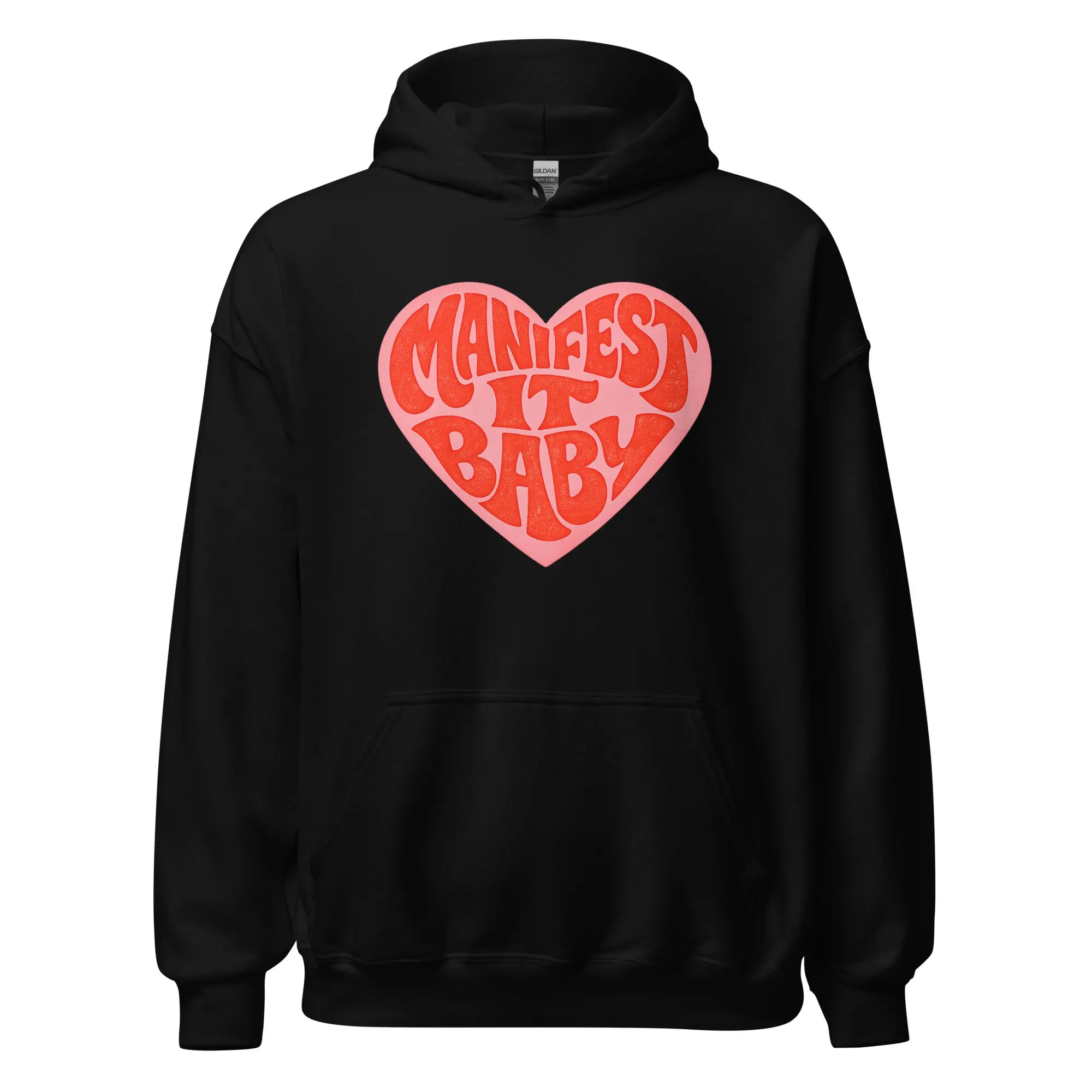 Men's Unisex Polyester Yarn Fabric Hoodie Sweatshirt - Tops with "Manifest It Baby" Graphic