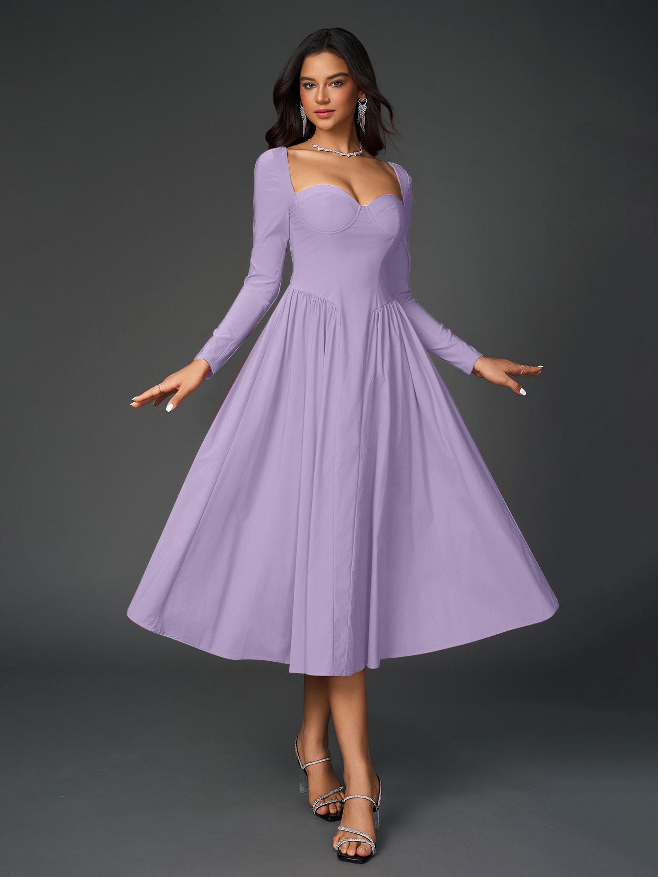 Solid Color Long sleeve Backless Tie Bodycon Dress, Elegant Formal Evening Gowns, Women Cocktail Dress