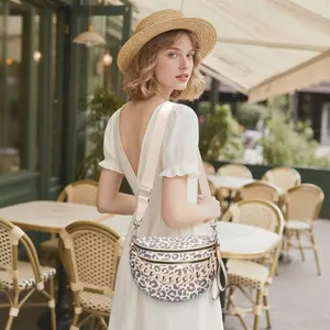 Nylon waterproof crossbody bag; multifunctional large-capacity wallet; adjustable wide shoulder strap + chain accessory; shell-shaped handbag; women’s leopard-print shoulder bag; portable outdoor backpack; vintage multi-layer zippered closure; waist/hip b