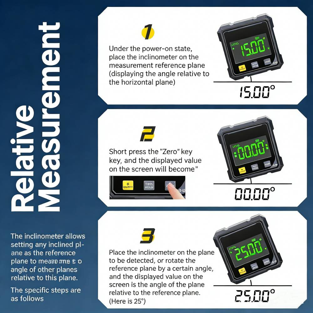 Digital Angle Finder with Electronic Laser Level,Inclinometer- 4-side Strong Magnetic Angle Gauge, Protractor,Finder Measuring Tool for Woodworking