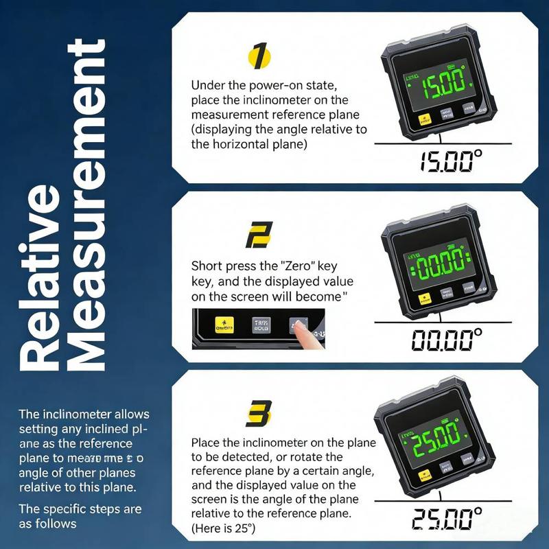 Digital Angle Finder with Electronic Laser Level,Inclinometer- 4-side Strong Magnetic Angle Gauge, Protractor,Finder Measuring Tool for Woodworking