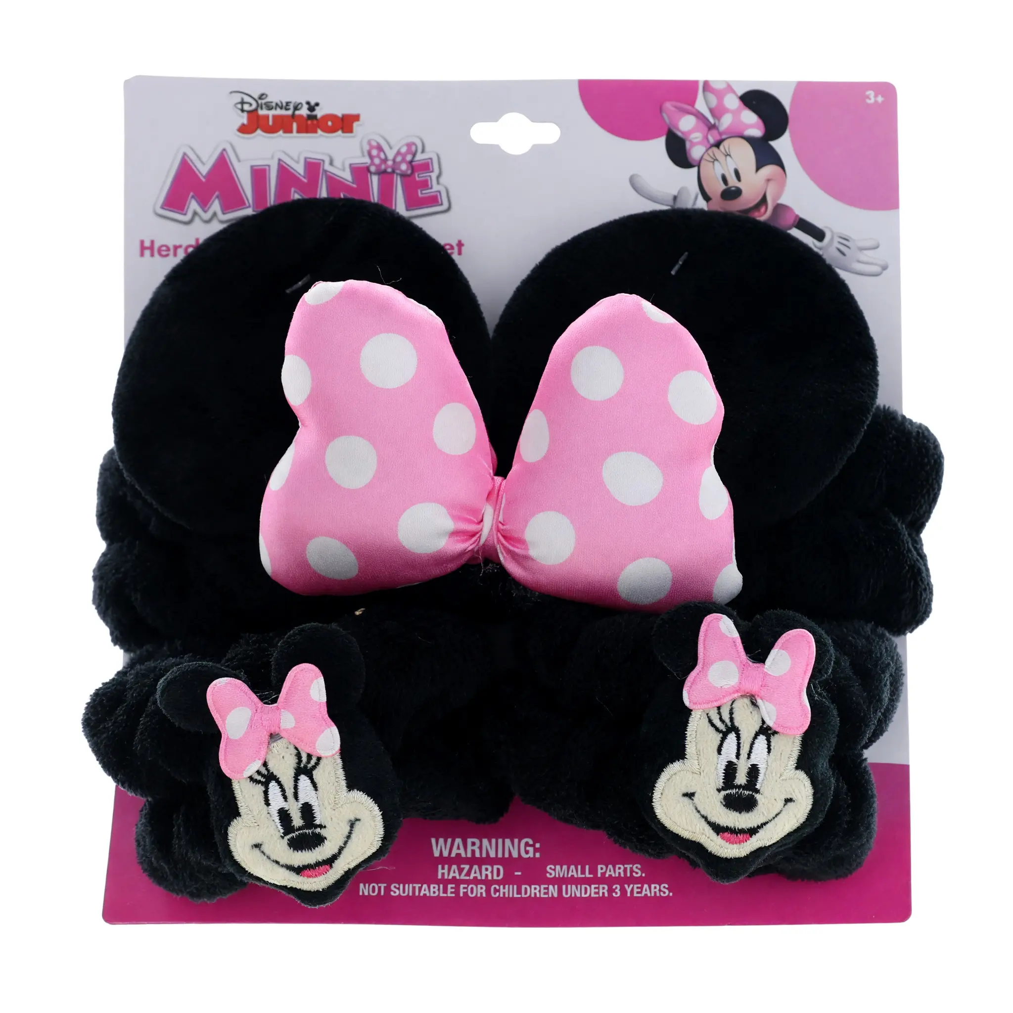 Disney Character Theme Plush 2-Piece Kids Wear Set - Headband+Band, Minnie Mouse Themed Accessory for Kids
