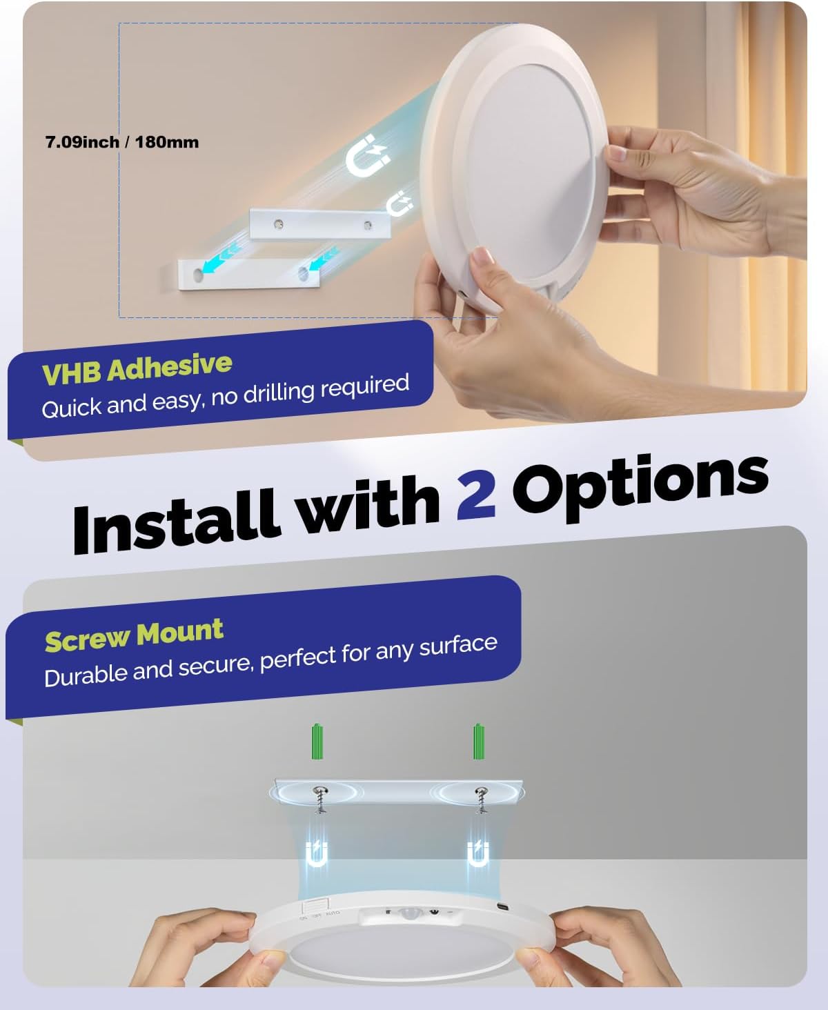 4/1Pcs Rechargeable Motion Sensor Ceiling Light with Remote, Magnetic Wireless Battery Operated LED Ceiling Lights, 3 Color Modes 3000K 4500K 6000K, USB Type-C Rechargeable, Plug-Free Lighting for Closet, Pantry, Hallway, Shower, Garage