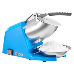 VEVOR Ice Crusher Machine, 286lbs Per Hour Electric 4 Blades Snow Cone Maker, Stainless Steel Shaved Ice Machine with Bowl and Cover, 300W 2000RPM Ice-Shaver for Home and Commercial Use, Blue