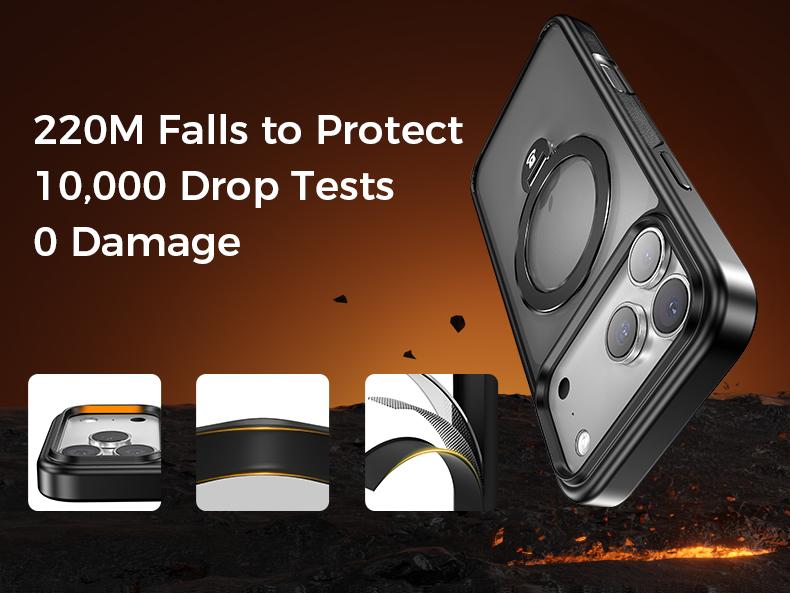 MAGIC JOHN 360 Degrees Rotating Magnetic Stand Phone Case for iPhone and SamSung