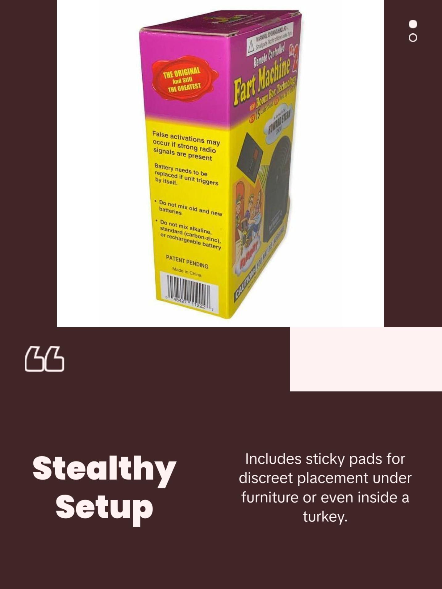 Fart Machine No. 2 💨 - Wireless Remote Control Prank Toy - Hilarious Gag Gift 🤣 Fart Machine No. 2 💨 - Wireless Remote Control Prank Toy - Hilarious Gag Gift 🤣