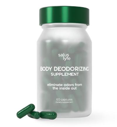 Salus Lyfe All Natural Body Deodorizing 60 Capsules - Neutralize Odor Naturally with Chlorophyll