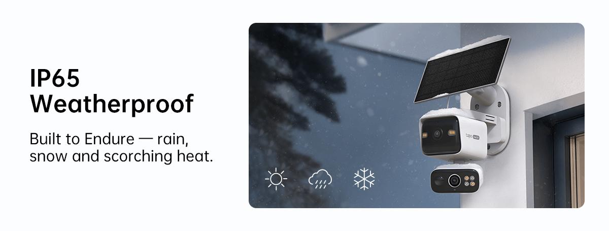 TP-Link & Tapo  C645D KIT Dual Lens Pan/Tilt Security Battery Camera Wireless w/Solar Panel, 2K 3MP 165° Wide-Angle + 6mm Telephoto, Free Person/Vehicle Detection, 360° Pan, SD/Cloud Storage, Works w/Alexa & Google