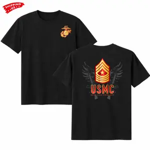 USMC Rank Insignia T-Shirt, Marine Corps Military Badge Graphic Tee, Patriotic Veteran Shirt for Marines & Supporters, Semper Fi Gift