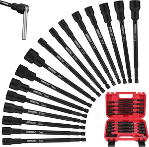 Nut Driver Impact Bit Set - 31-Piece Magnetic Socket Impact Drill Bit Tool Sets Extra Long Hex Nut Setter DriverAE Screwdriver Bits 1/4 Drive Shank