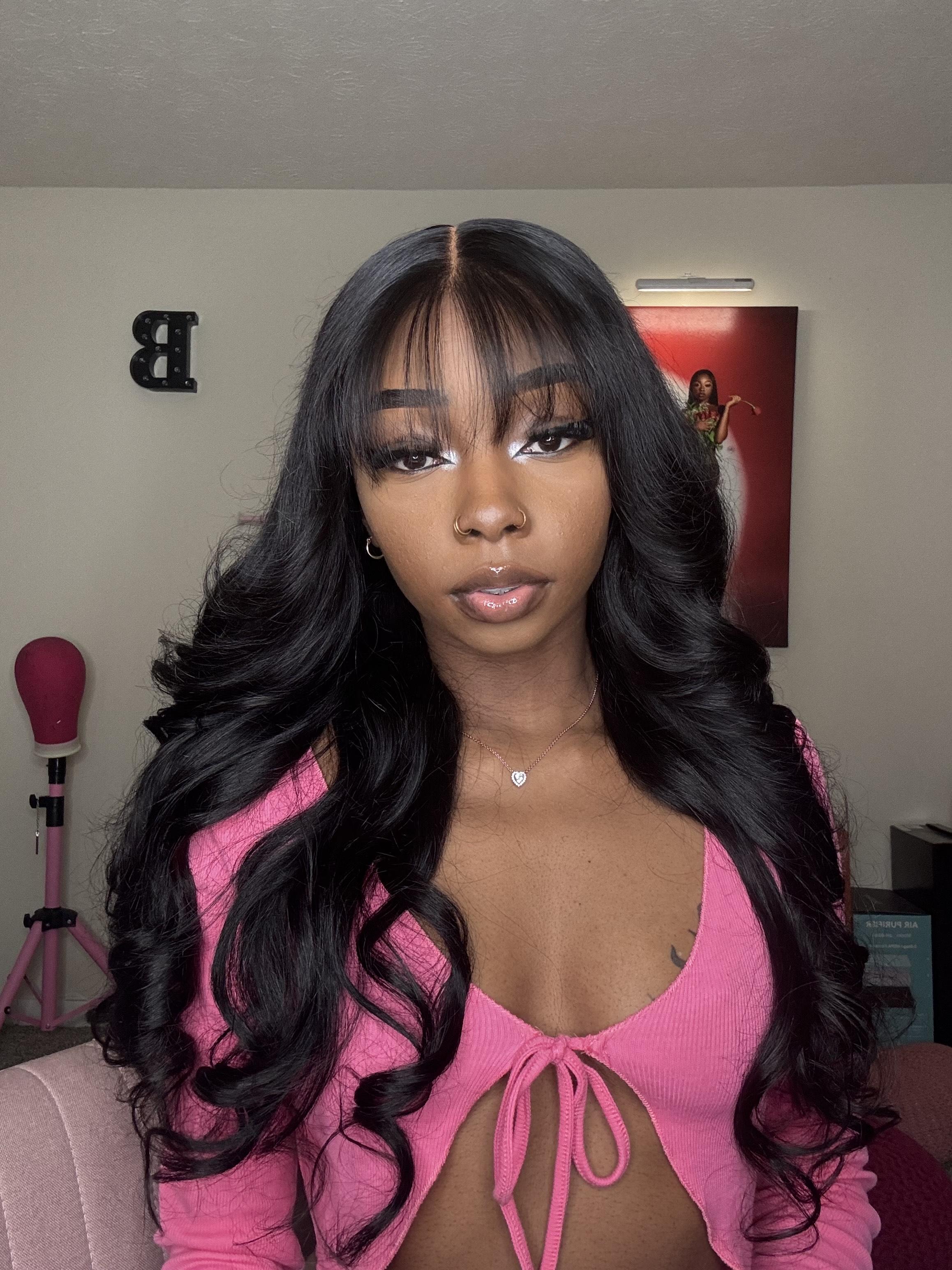 UNice Pre-Everything Fluffy Natural Loose Wave Wig with Curtain Bangs Glueless 13x4/7x5 HD Lace Human Hair Wigs Friendly for Beginners #greenish #TikTokShopSpringGlowUp