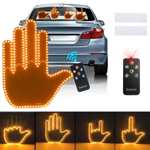 Rechargeable Car Gesture Light – Remote Control Triple Mode LED Signs, Ambient Decor for Car Windows, Fun & Safe Road Communication Accessories
