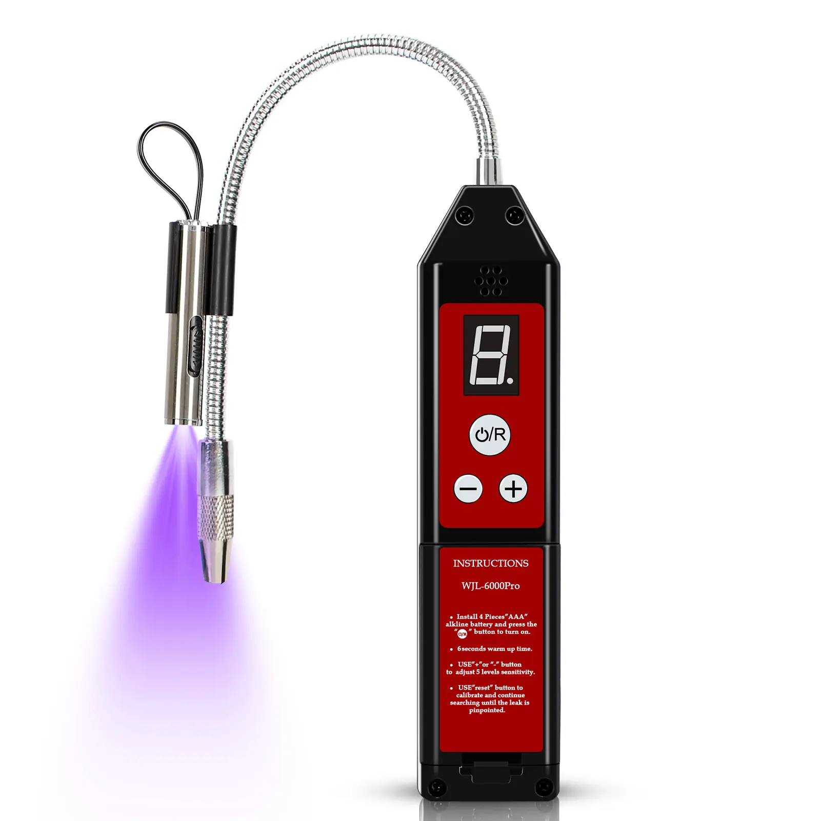 Upgraded WJL-6000 PRO Refrigerant Leak Detector with 2-Color LED Light, High-Sensitivity Halogen Gas Leak Detection Tool for HVAC Air Condition (R22, R410A, R134A, R1234YF, CFCs, HCFCs, HFCs) - Tools & Hardware Measuring Instrument, Upgraded Version, Two‑