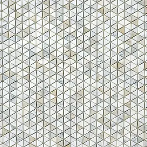Calacatta Gold Triangular Hex 12x12 Tumbled Marble Mosaic Tile
