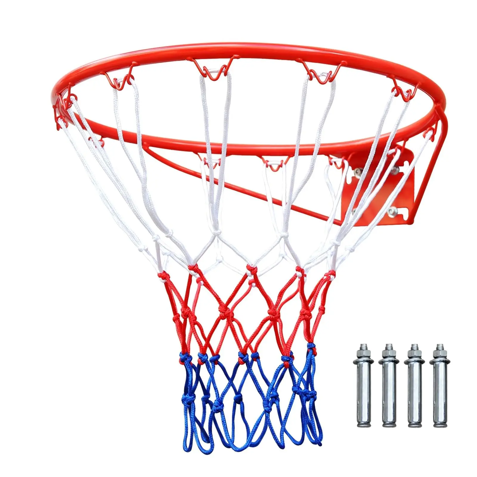 Indoor Basketball Hoop – 18" Standard Steel Rim Replacement with Net, Wall Mounted Basketball Goal for Home, Bedroom, or Office Play