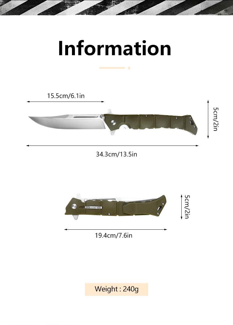 Multifunctional Outdoor Knife,Folding Knife for Camping/Hiking,Non-Slip Grip Knife,Lightweight Compact Knife for EDC,Multifunctional Tool, Men's gift