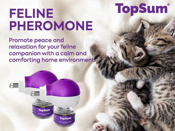 TopSum Cat Pheromone Calming Diffuser — Soothing & Stress-Relief for Cats, Premium 4 in 1 (Purple)