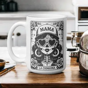 MAMA CHINGONA 15oz coffee mug Drinkware Reusable Tumbler Reuse Washable Cup Coffee Ceramic Stylish mother day gift