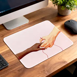 Red String of Fate Mouse Pad - Meaningful Connection Design, Perfect Gaming & Desk Gift with Non-Slip Base & Stitched Edges
