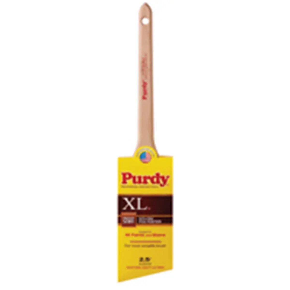212 MAIN Purdy 80325 2.5 In. Nylon Bristles Angle Paint Brush - Brushed Copper Ferrule, Natural Hardwood Handle, Square Edge, Suitable for All Paint Types