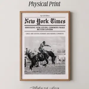 [Sale off up to 50%] [Free ship] [No Frame] Cowboys Make Better Lovers Art Print: Printable Western Decor for a Touch of Romance Newspaper Poster & Cowboy Art