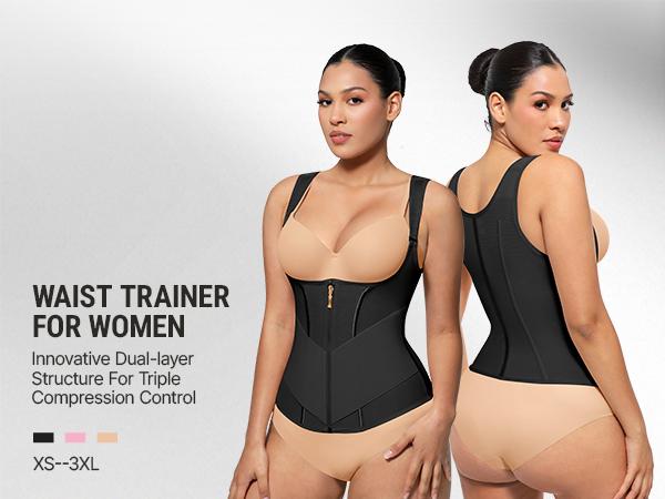 Feelingirl FeelVibe Waist Trainer for Women Latex Waist Trainers Vest Adjustable Wide Straps Feelingirl FeelVibe Waist Trainer for Women Latex Waist Trainers Vest Adjustable Wide Straps