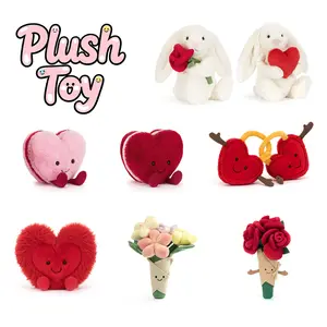 Valentines Day Plush Toys Best Selling Romantic Gift Set Rabbit Heart Shaped Flower Bouquet Plushies Girl Toys Stuffed Animal Toys TikTok Viral Cuddly Huggable Plush Animals For Her girl toy plushies dolls  stuffed animals valentine gifts