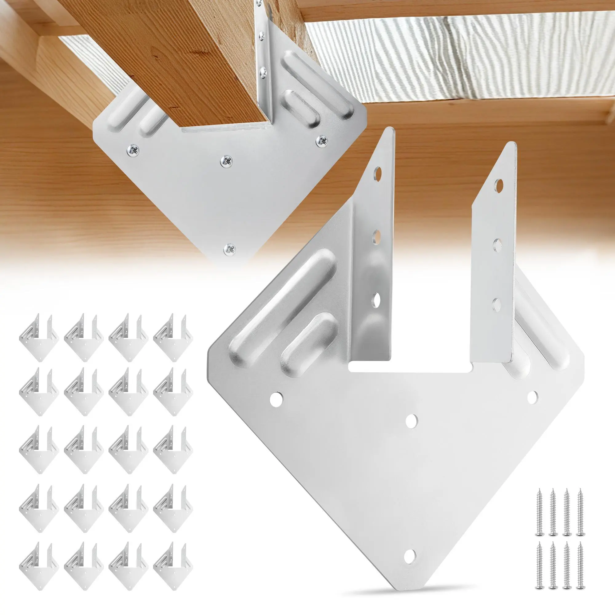 【SummerFinds】VEVOR Hurricane Ties for Rafter,  Inner Size 5.31x1.57x2.48 in / 135x40x63 mm, Heavy Duty Hurricane Straps, Heavy Duty Rafter Ties Brackets Joist Hangers for Roof Beam Wooden Construction, 25 Pcs