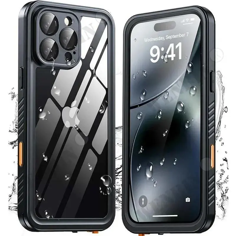 IP68 Waterproof Case For iPhone 16 15 14 13 12 Pro Max Full Body Protective Cover Swim Underwater Diving Magsafe Magnetic Fundas