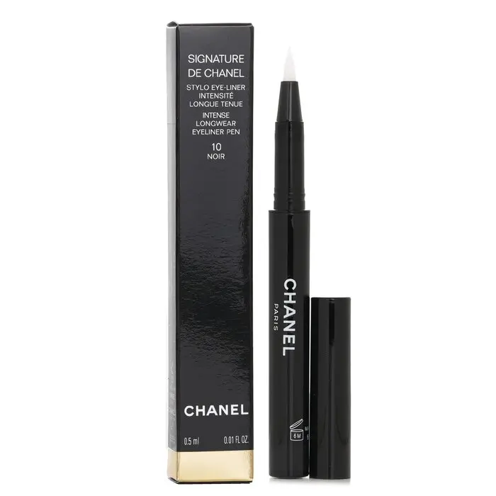 CHANEL Signature De Chanel Intense Longwear Eyeliner Pen - #10 Noir, Cosmetic Beauty Product with Brush for High Contrast Makeup & Waterline Eyeliner Application, Beauty Products
