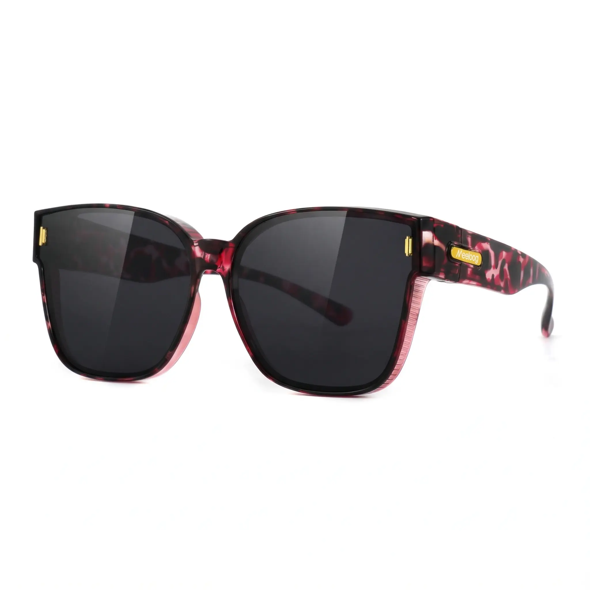 Meeloog Trendy Polarized Fit Over Sunglasses for Women, Oversized Shades Wear Over Prescription Myopia Glasses, TR90 Lightweight Anti-Glare UV400, Driving Safety Travel Essentials ST0092