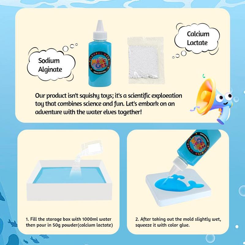 Magic Water Elf Toy Kit with Magic Gels, Molds - Imaginative Play, Christmas Gifts, Birthday Gifts, Party Favors, and Family-Friendly DIY STEM Projects