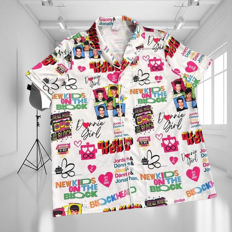 NKOTBb Version 2 Pajamas Set, 90s Boybands Fan Pajamas, Casual Comfy Long Sleeve Loungewear Nightwear For Men Women Gift, Valentine's Day Gift Ideas | 280126.C04065.ID02