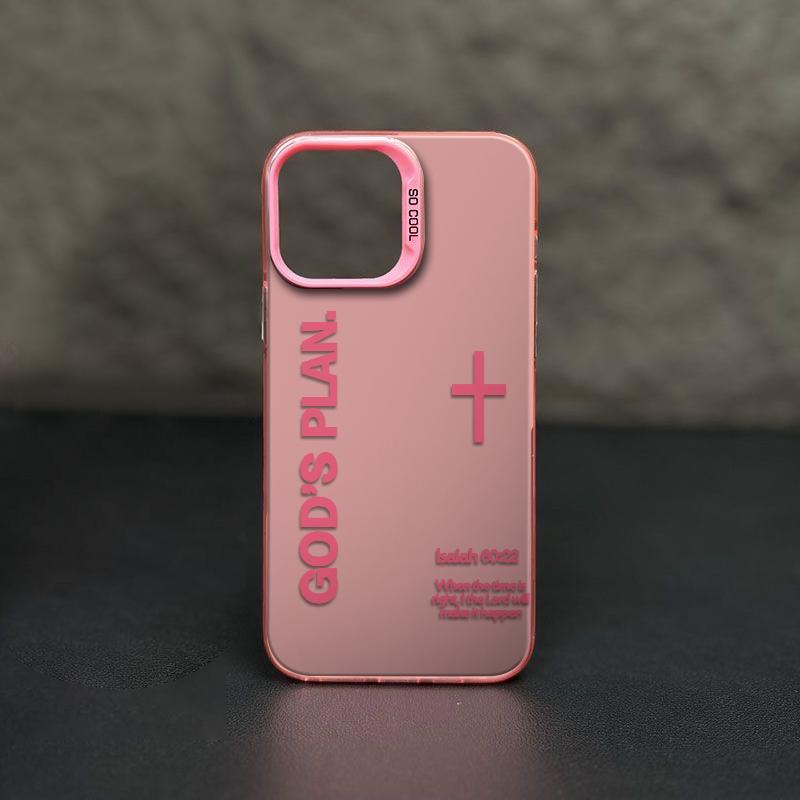 God's Plan Phone Case Cross Pattern Religious Art Fashion TPU Laser Craft Anti-Drop Case for iPhone 17 16 15 14 13 12 11 Samsung Galaxy S25 S24 S23 S22