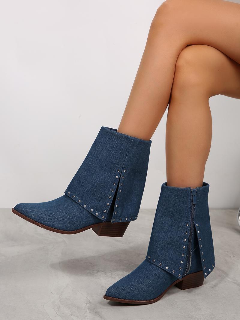 Women's Platform Chelsea Boots With Side Zipper, Chunky Low Heel Pointed-Toe Ankle Booties, Winter Womensfashion Shoe, Fashion Boots for Women, Comfortable Walking Footwear, Ideal Valentine's Day Gift