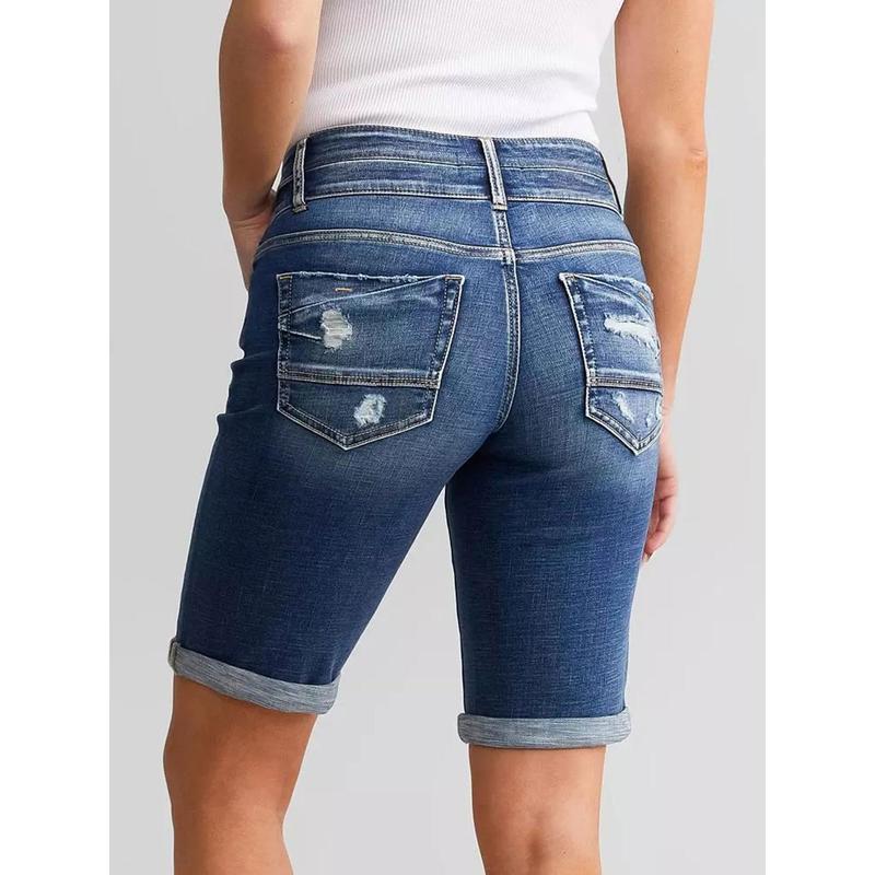 Jeans Shorts Women High Rise Plus Size Denim Shorts Wide Leg Bermuda Shorts Hot Springy Soft Streetwear Jeans for Summer Comfortable Fit Women High Waisted Skinny Stretchy Denim Shorts Casual Summer Frayed Raw Hem Distressed Ripped Short Jeans