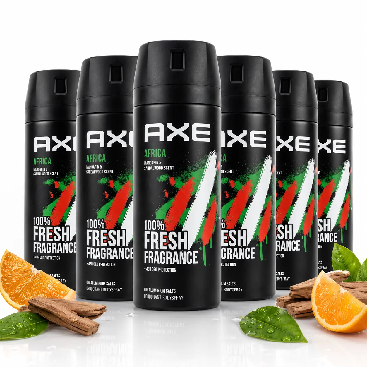 AXE Africa Men's All Body Deodorant Spray - 3-Pack 5 oz Aluminum-Free Aerosol, 48H Long Lasting, High Performance, Mandarin & Sandalwood Fragrance, Work-Ready, Deodorant Personal Care Essential