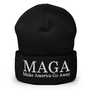 MAGA Make America Go Away Embroidered Knit Cuffed Beanie