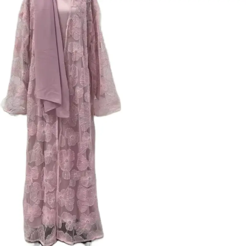 Women's Elegant Mesh Floral Beaded abaya Set, Includes Matching Dress, Perfect for Spring & Fall Fashion, Clothes Womenswear - TikTok Shop Women's Elegant Mesh Floral Beaded abaya Set, Includes Matching Dress, Perfect for Spring & Fall Fashion, Clothes Womenswear - TikTok Shop
