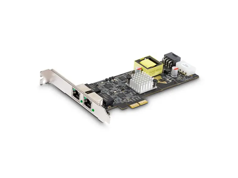 Startech PR22GIPNETWORKC 2-Port 2.5Gbps NBASE-T PoE Network Card - Dual Intel I225-V, 802.3af-at PoE Plus Multi-Gigabit NIC, PCI Express Server LAN Card, LP4-8-Pin PCIe-Powered - Black