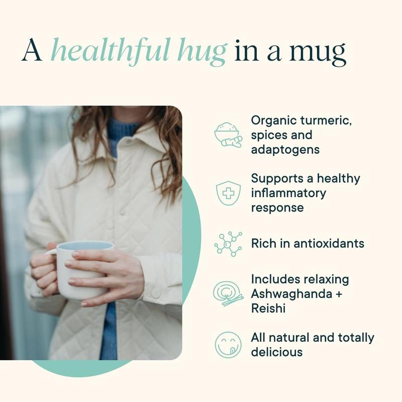 Ora Organic Golden Milk Powder - Ayurvedic Turmeric Powder with Organic Adaptogens - Ashwagandha, Reishi and Ginger | Organic, Gluten-Free, Soy-Free, Vegan, Non-GMO - Maple & Vanilla, 30 Servings