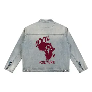 Kulture Vintage Wash Zip Denim Jacket
