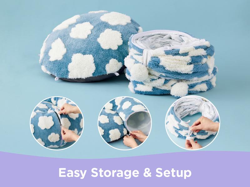 Lesure Cat Tunnel Bed for Indoor Cats - Warm&Cozy Cute Cat Donut Tunnel with Washable Circle Cushion, Valentine’s Day, Round Pet Play Tunnel Toy for Kitten/Puppy/Rabbit, Peekaboo Cave Toy, Cool Cat Stuff, Perfect for Autumn & Winter Calming