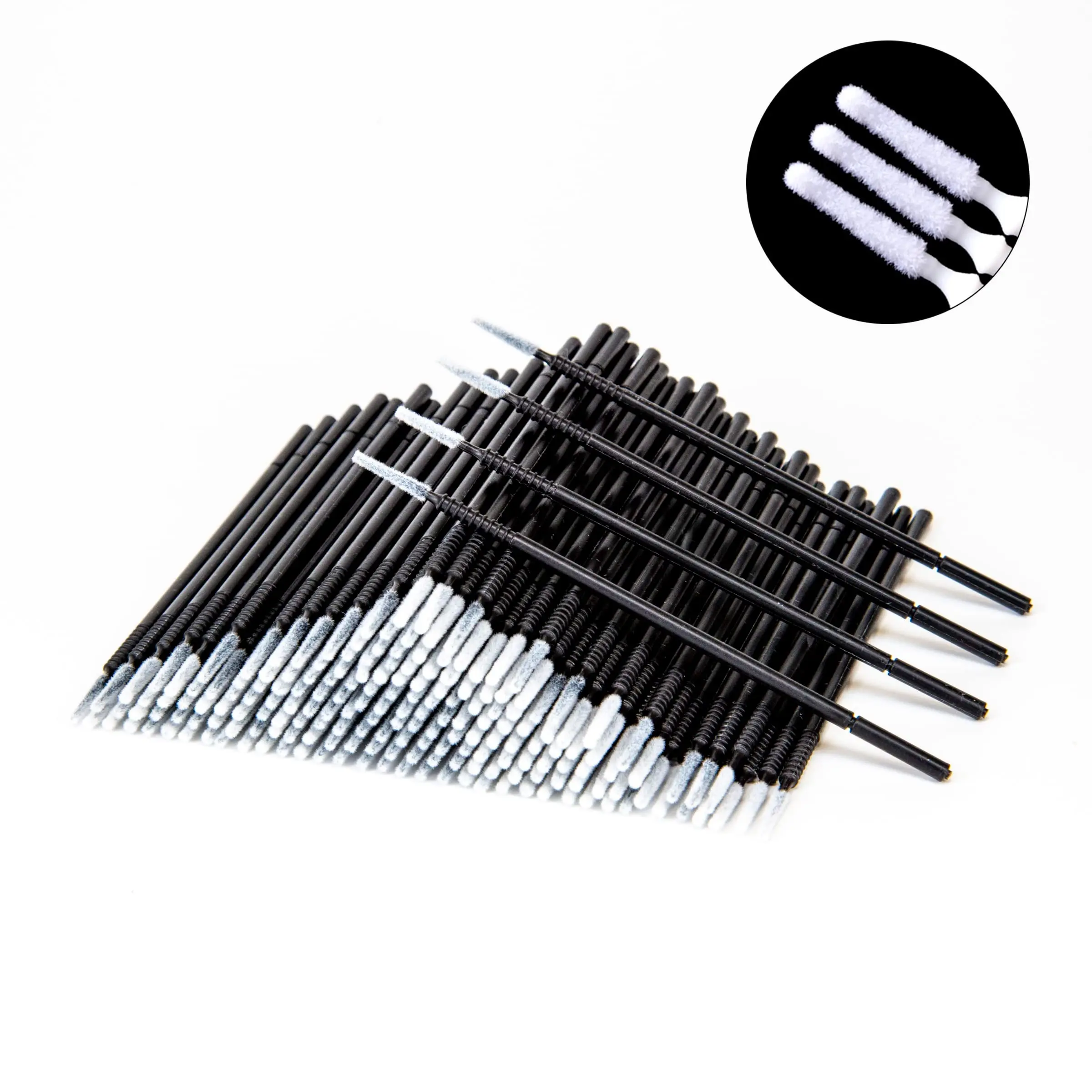 Micro Brushes - Precision Microswabs for Eyelash Extensions, Lash Mascara Applicators - Ideal for Eye, Dental, Lashes, Brows, Personal Care - Black, Cosmetic Brush, Eyelash Tools, Cosmetic Makeup Tool