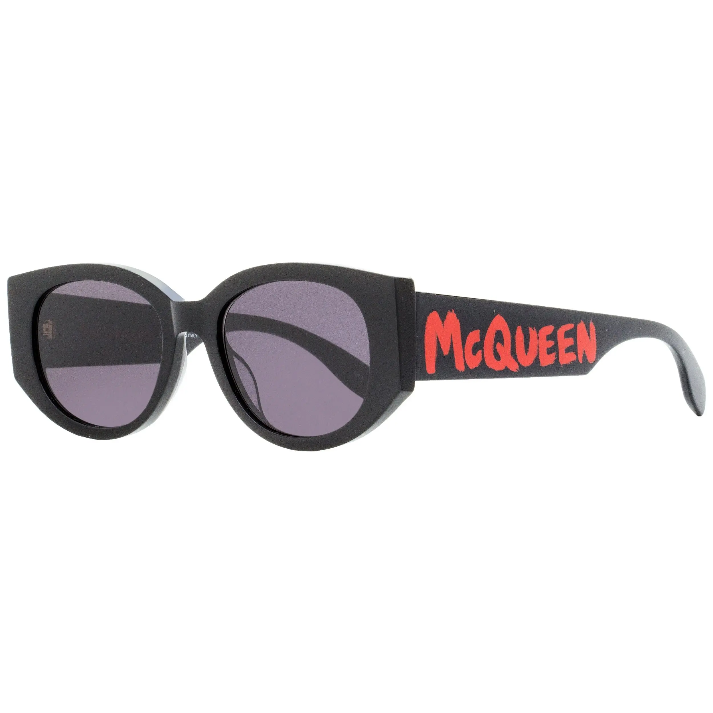 Alexander McQueen Graffiti Logo Sunglasses AM0330S 002 Black/Red 54mm 30
